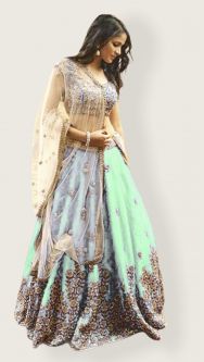 Lehenga Set Pastel Green and Gold Size MEDIUM